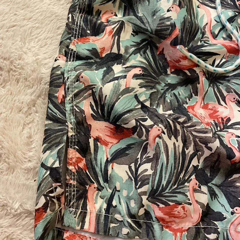 EUC Flamingo Patterned Board Shorts/ Swim Trunks